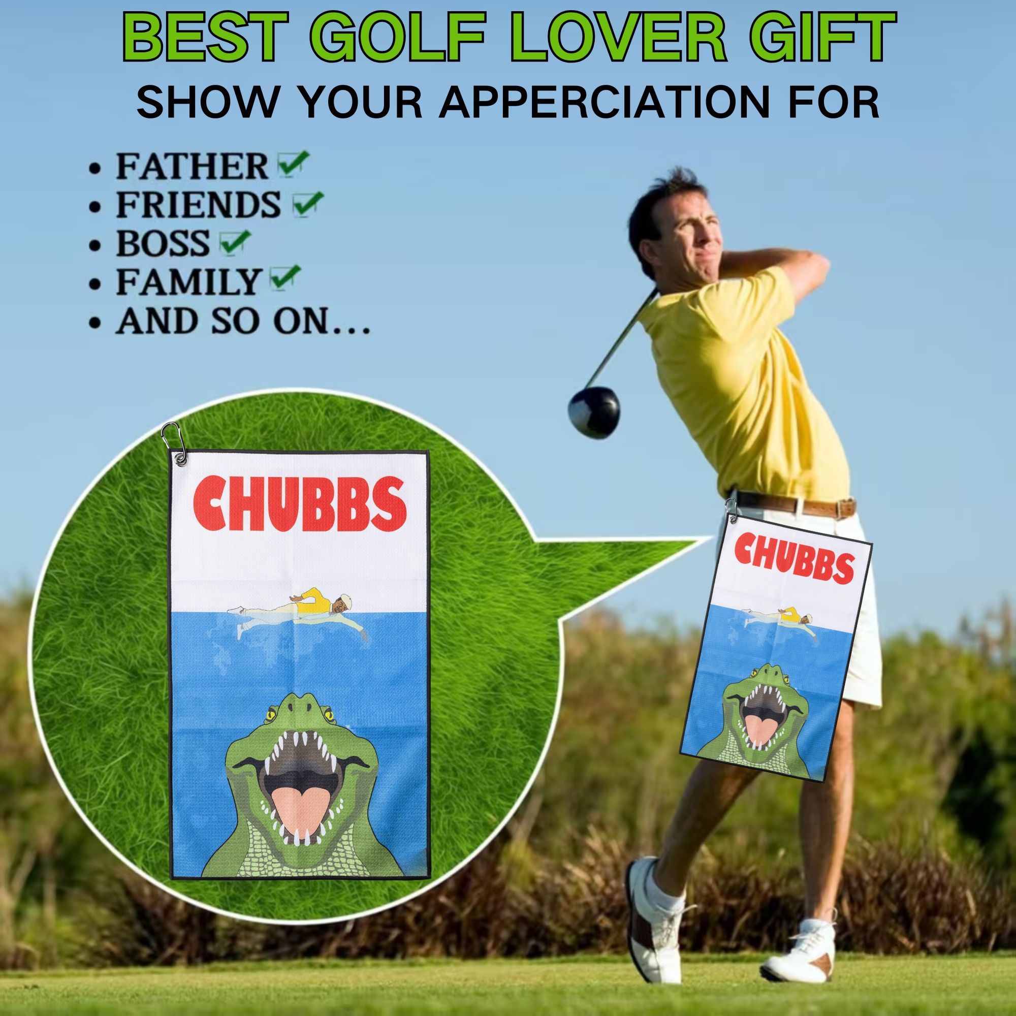 Fun Happy Gilmore 디자인 골프 타월 –  - Golf Towel Waffle 리뷰 및 가격
