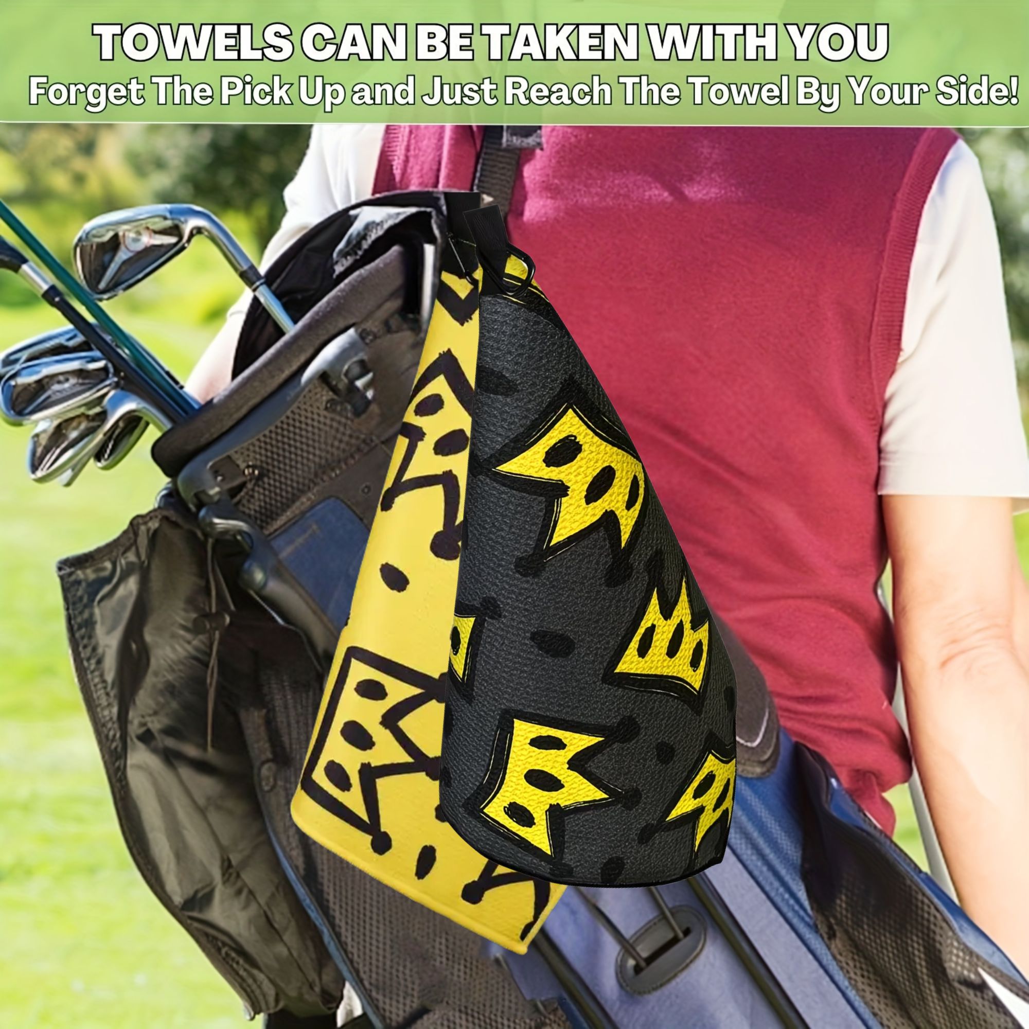 킹 크라운 대형 골프 타월 2개 |   초흡수성 와플  - Golf Towel Waffle 리뷰 및 가격