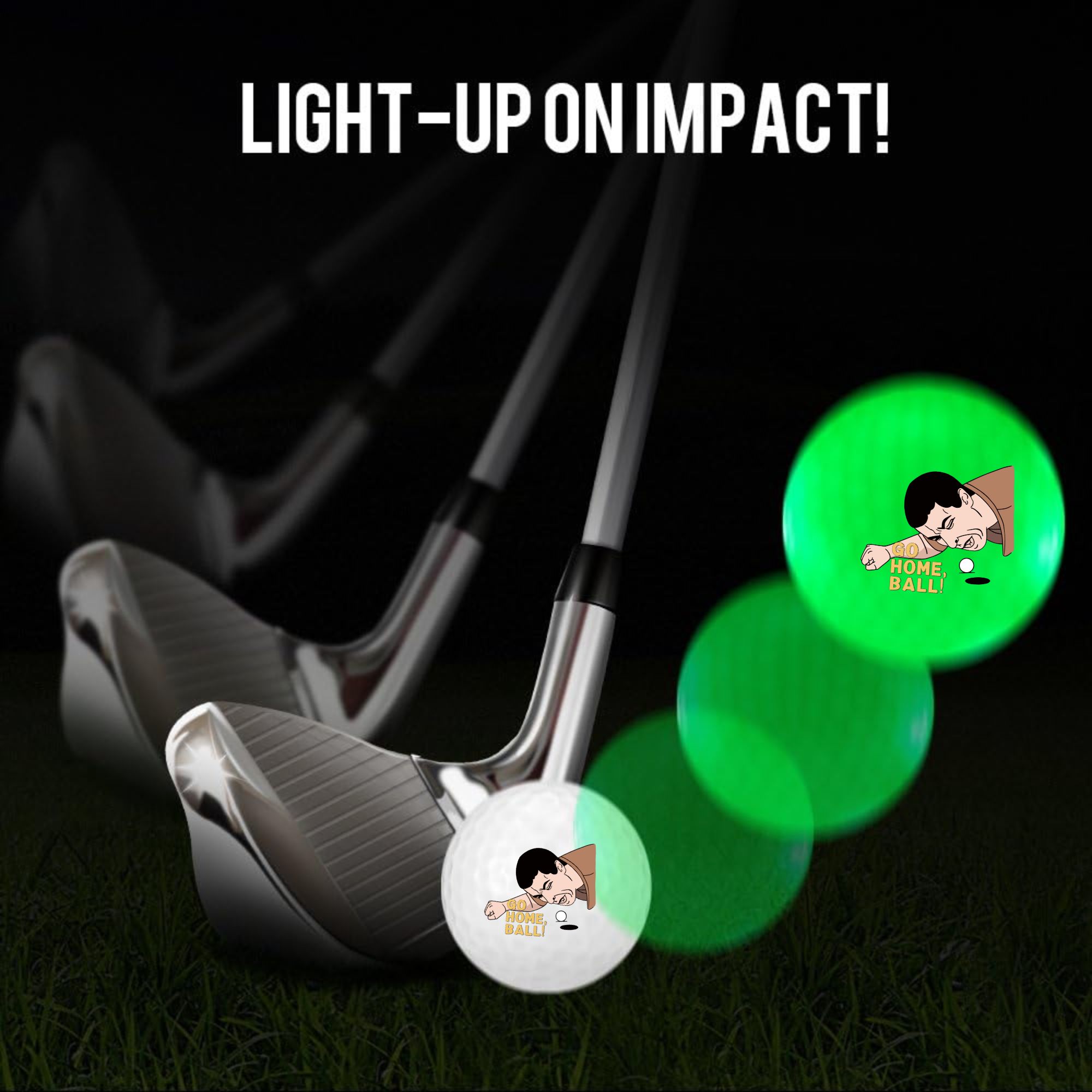 4개의 야광 골프공, 재미있는 길모어 디자인, 야간 발 - Golf Equipment Gifts 리뷰 및 가격